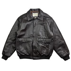 Orvis Brown Leather Flight Aviator Bomber Jacket